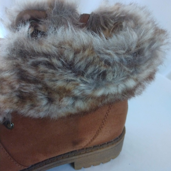Universal Thread Brown Faux Fur Suede Booties - Picture 5 of 12